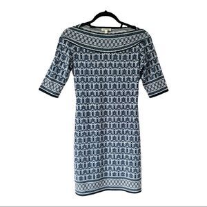 Max Studio Navy/White Sheath Dress Size Extra Small